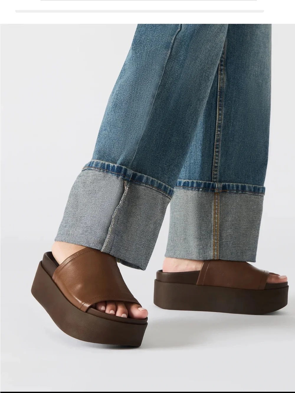 Steve Madden Brown Platform Slide Sandals